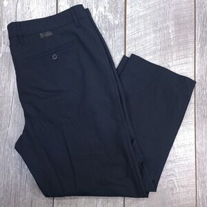 Alberto Lou Pants Mens 38x27 Navy Blue Regular Slim Fit Mini Structure Trousers